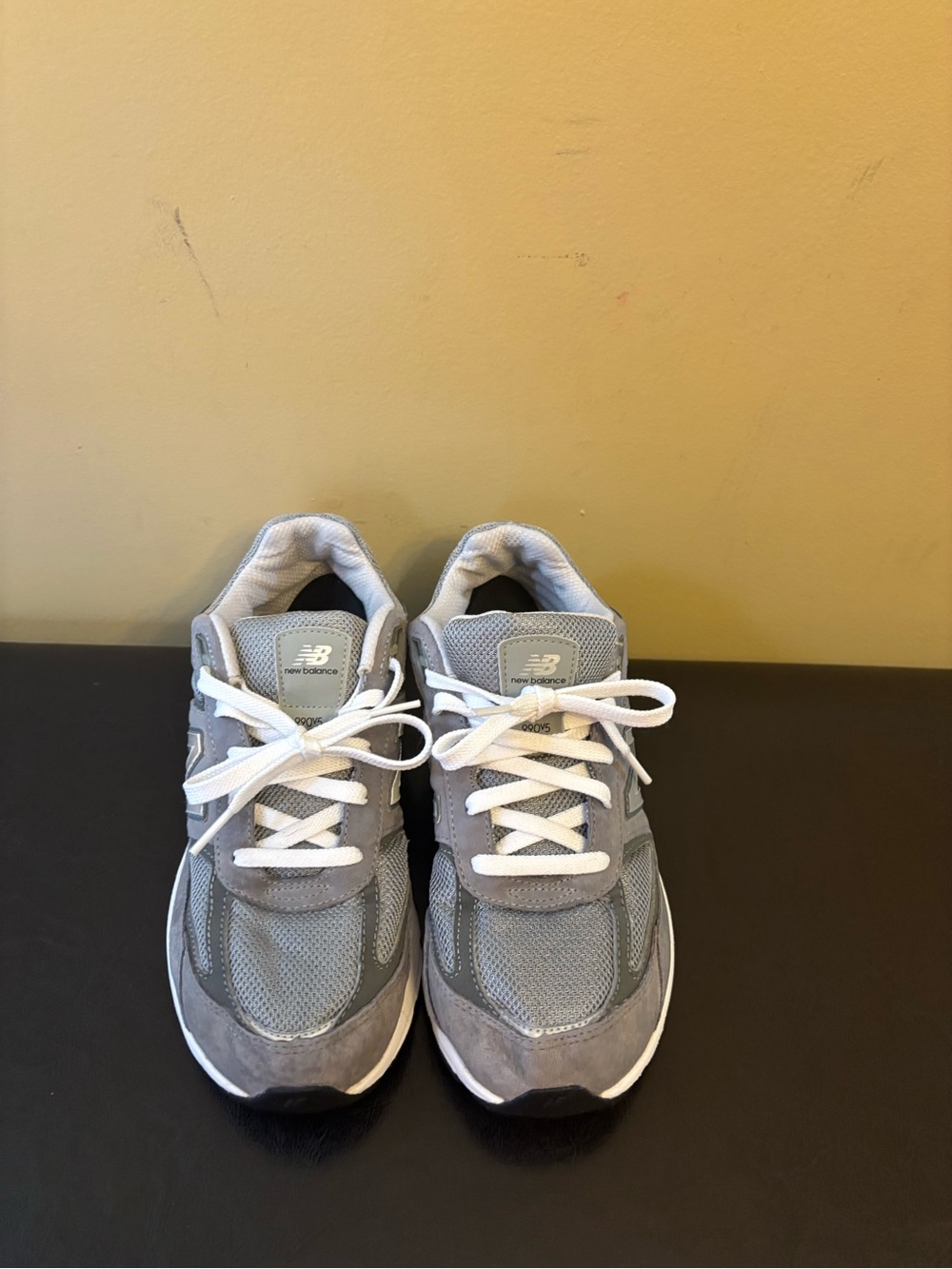 New Balance Kids Gray and White Sneakers